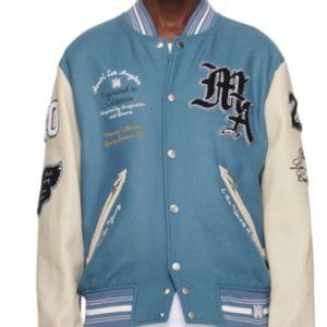 AMIRI 2023 Blue Oversized Varsity Bomber Jacket